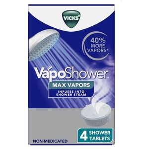 Vicks VapoShower Eucalyptus Shower Steamer Tablets, Menthol, Aromatherapy, 4ct